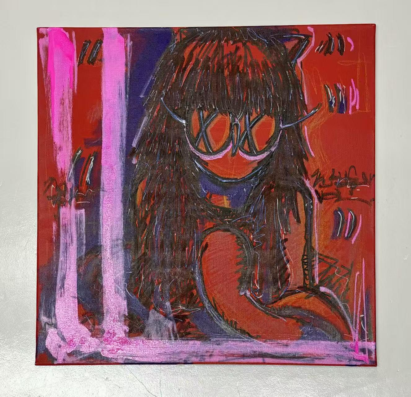 零元拍：歪歪亲笔签名原画作品，作品名称：《神秘的凝视》