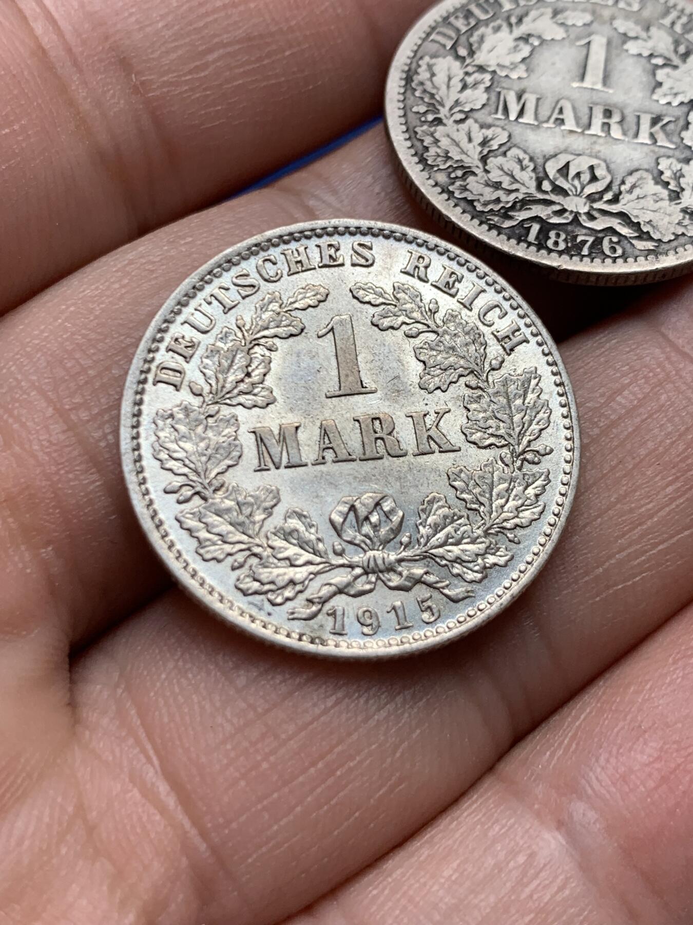 《竞宝斋》第396场 周日，周一，2场连拍 （全场包邮） 两枚一组 德国1马克银币