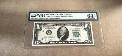 【礼羽收藏】🌏世界钱币拍卖第93期 - 1969 年小头 10 美元 PMG64E