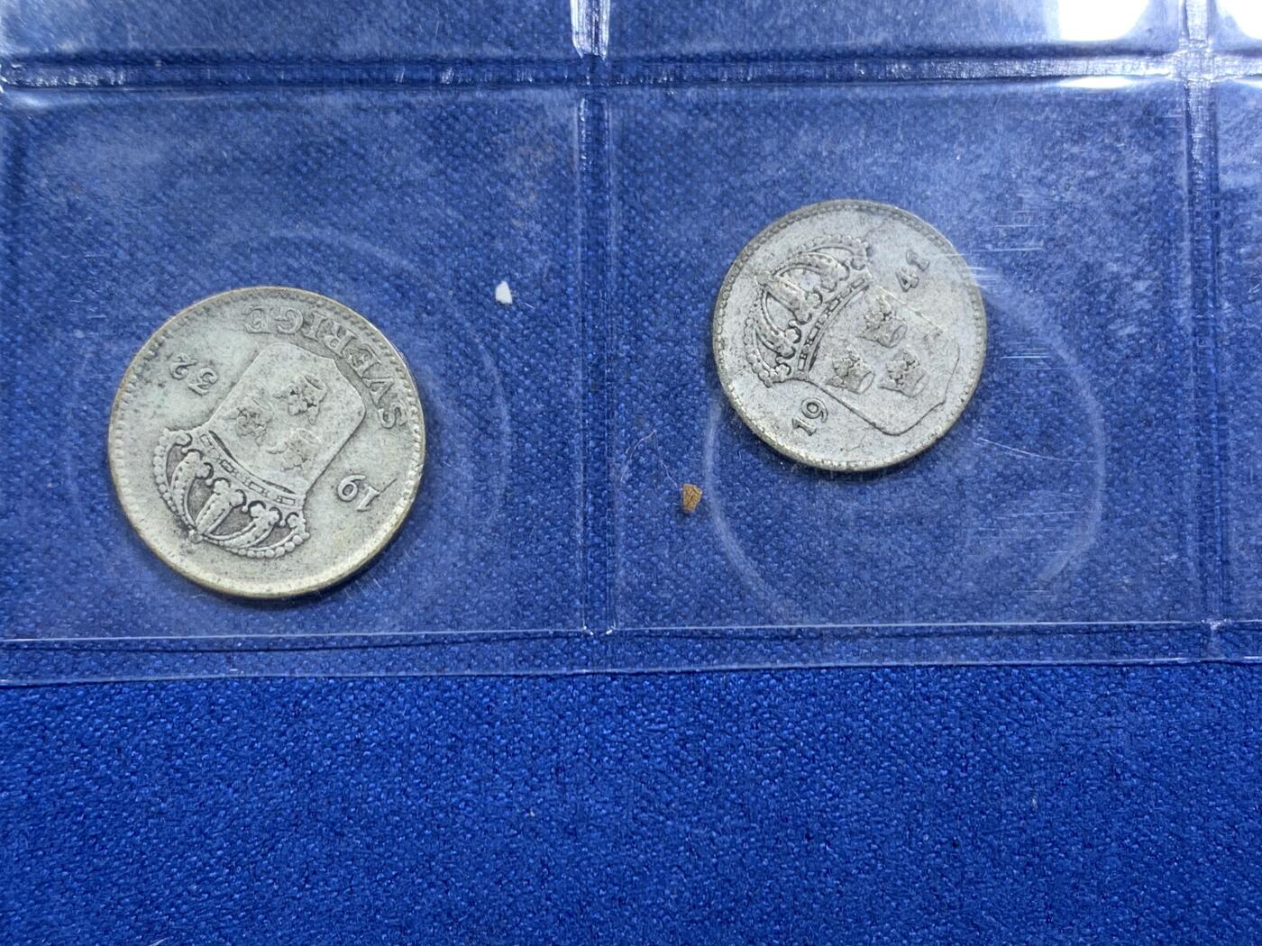 《竞宝斋》第396场 周日，周一，2场连拍 （全场包邮） 六枚一组 瑞典古斯塔夫五世钱币，其中银币3枚。