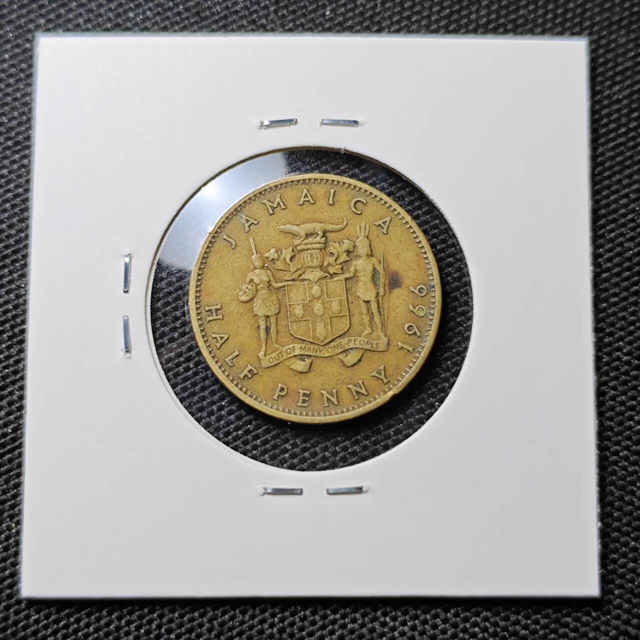 KK钱币收藏小铺 第303期 2月预留时间 周末发货 1966英属牙买加1/2半便士