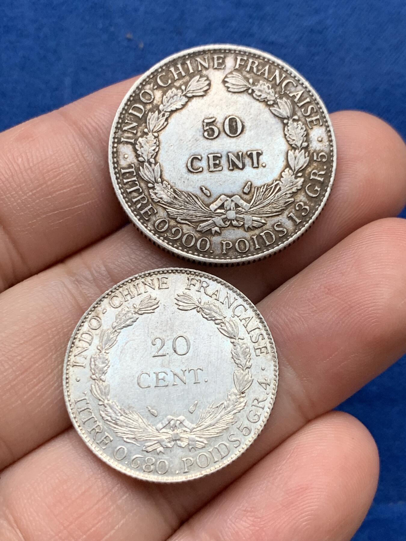 《竞宝斋》第397场 周日，周一，2场连拍 （全场包邮） 两枚一组 坐洋银币 1937年20分+1936年50分