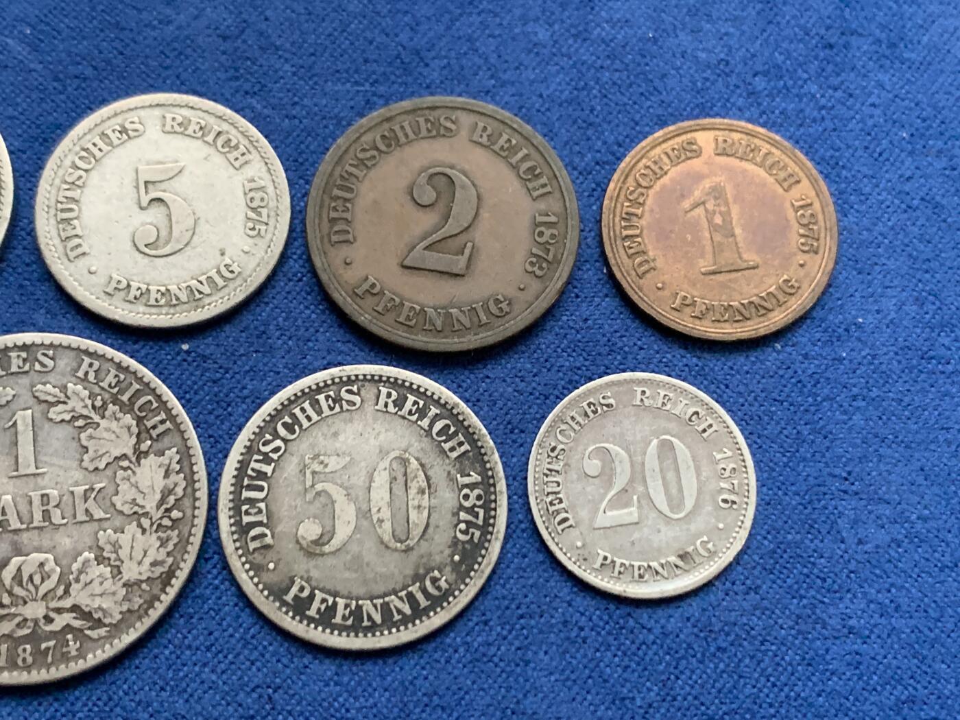 《竞宝斋》第396场 周日，周一，2场连拍 （全场包邮） 八枚一组 德国硬币 含4枚银币 细节见图 