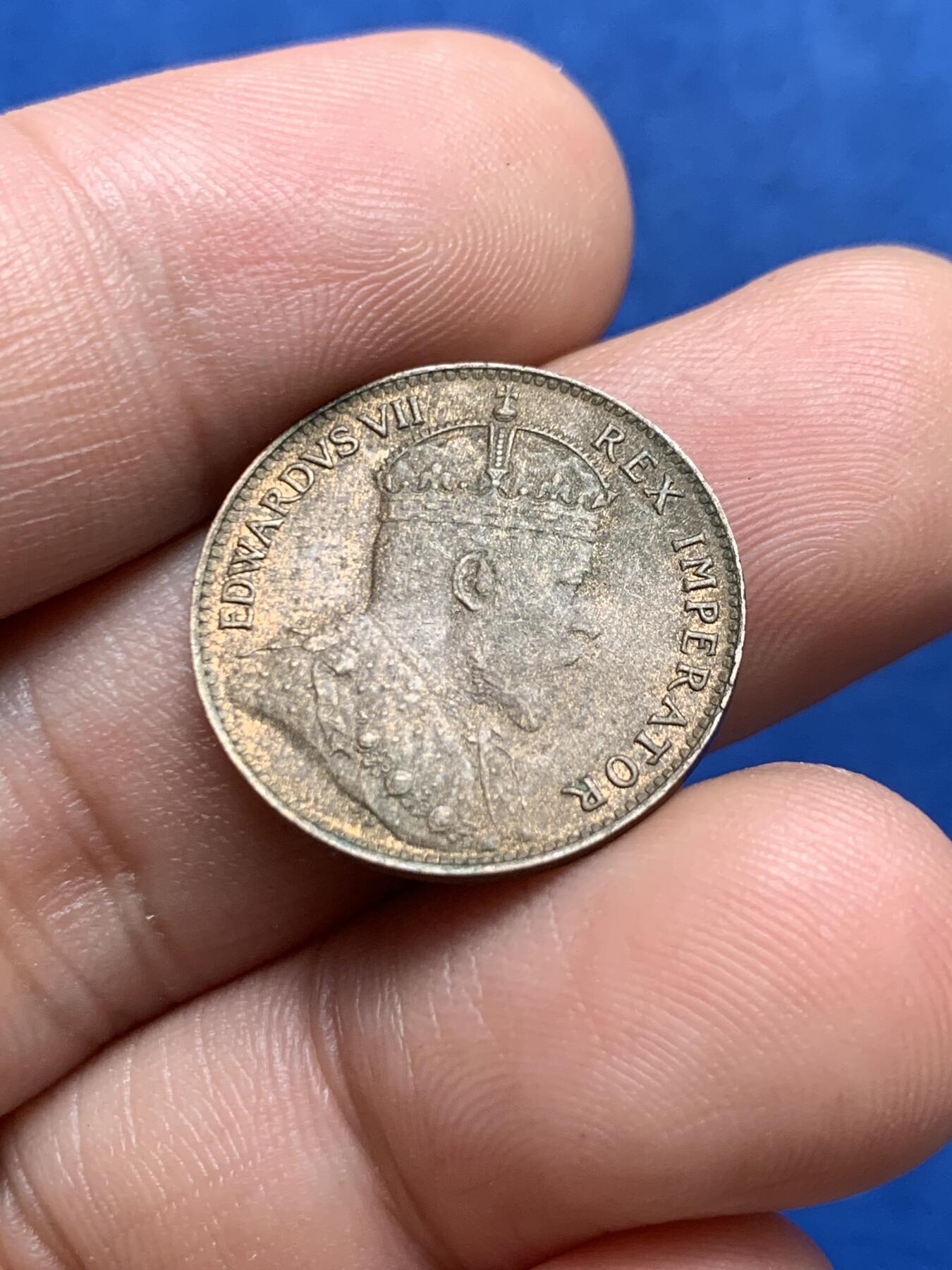 《竞宝斋》第396场 周日，周一，2场连拍 （全场包邮） 塞浦路斯1905年爱德华七世1/4P铜币 铜光仍在 细节如图