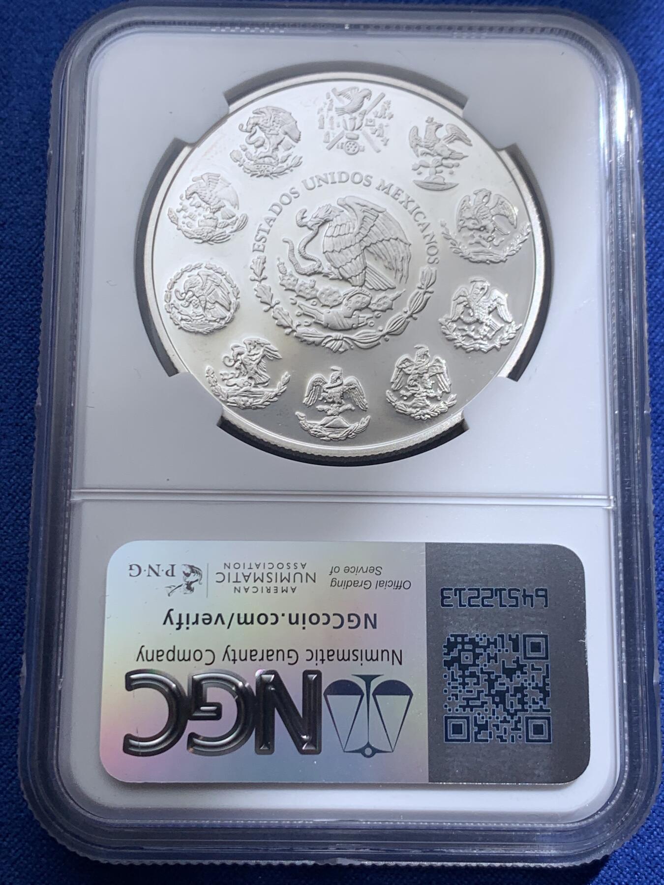 《竞宝斋》第396场 周日，周一，2场连拍 （全场包邮） NGC PF69UC 墨西哥2013年发行的自由女神（飞天）精制纪念银币（999纯银，40MM币径，盒证齐全，发行量1万枚，市场裸币1000+）