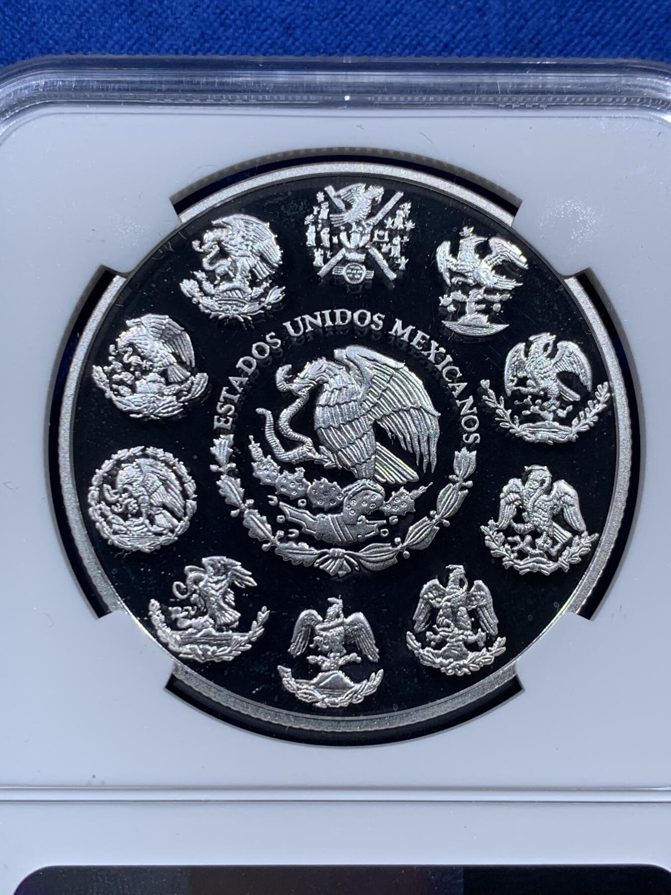 《竞宝斋》第396场 周日，周一，2场连拍 （全场包邮） NGC PF69UC 墨西哥2013年发行的自由女神（飞天）精制纪念银币（999纯银，40MM币径，盒证齐全，发行量1万枚，市场裸币1000+）