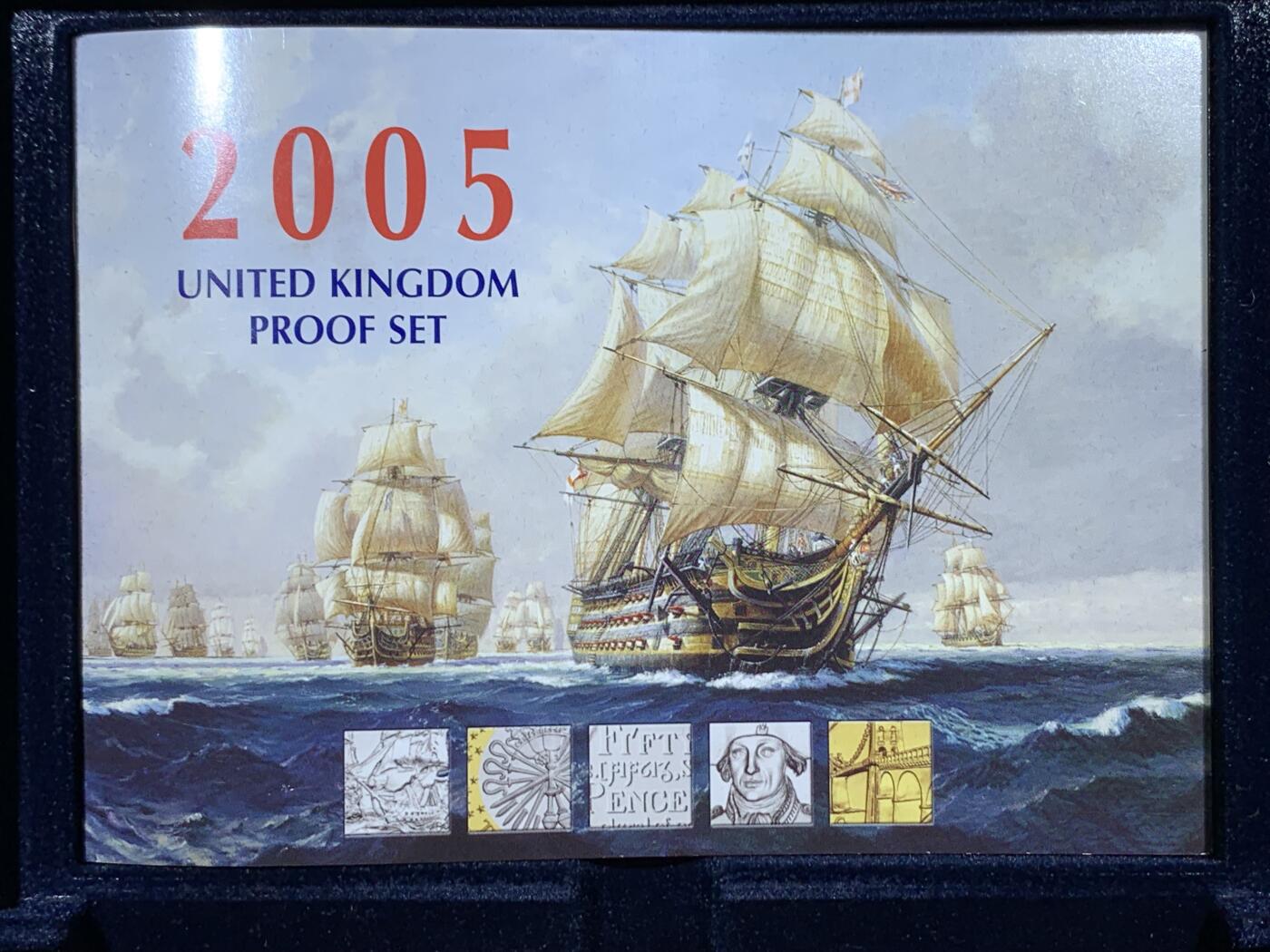 《竞宝斋》第396场 周日，周一，2场连拍 （全场包邮） 英国2005年精制套币, 盒证全，品相好