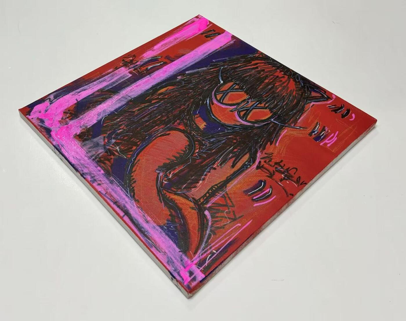 零元拍：歪歪亲笔签名原画作品，作品名称：《神秘的凝视》