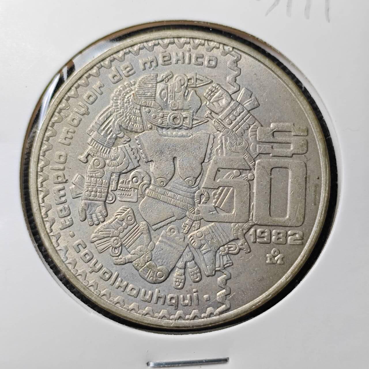 KK钱币收藏小铺 第303期 2月预留时间 周末发货 1982墨西哥 50比索 少见大币