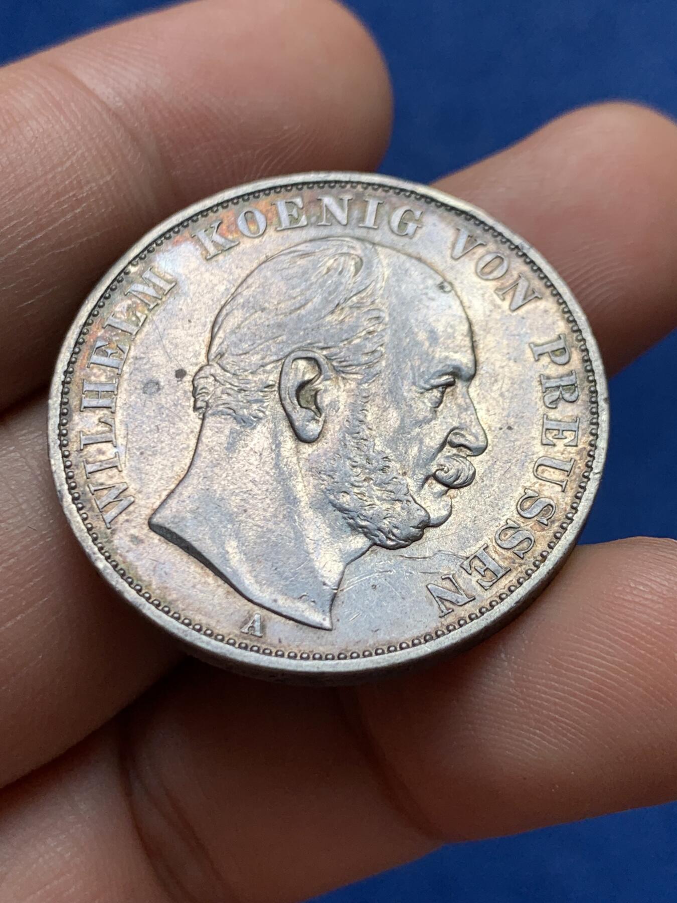 《竞宝斋》第396场 周日，周一，2场连拍 （全场包邮） 德国1871A普鲁士普法战争胜利泰勒银币 细节见图