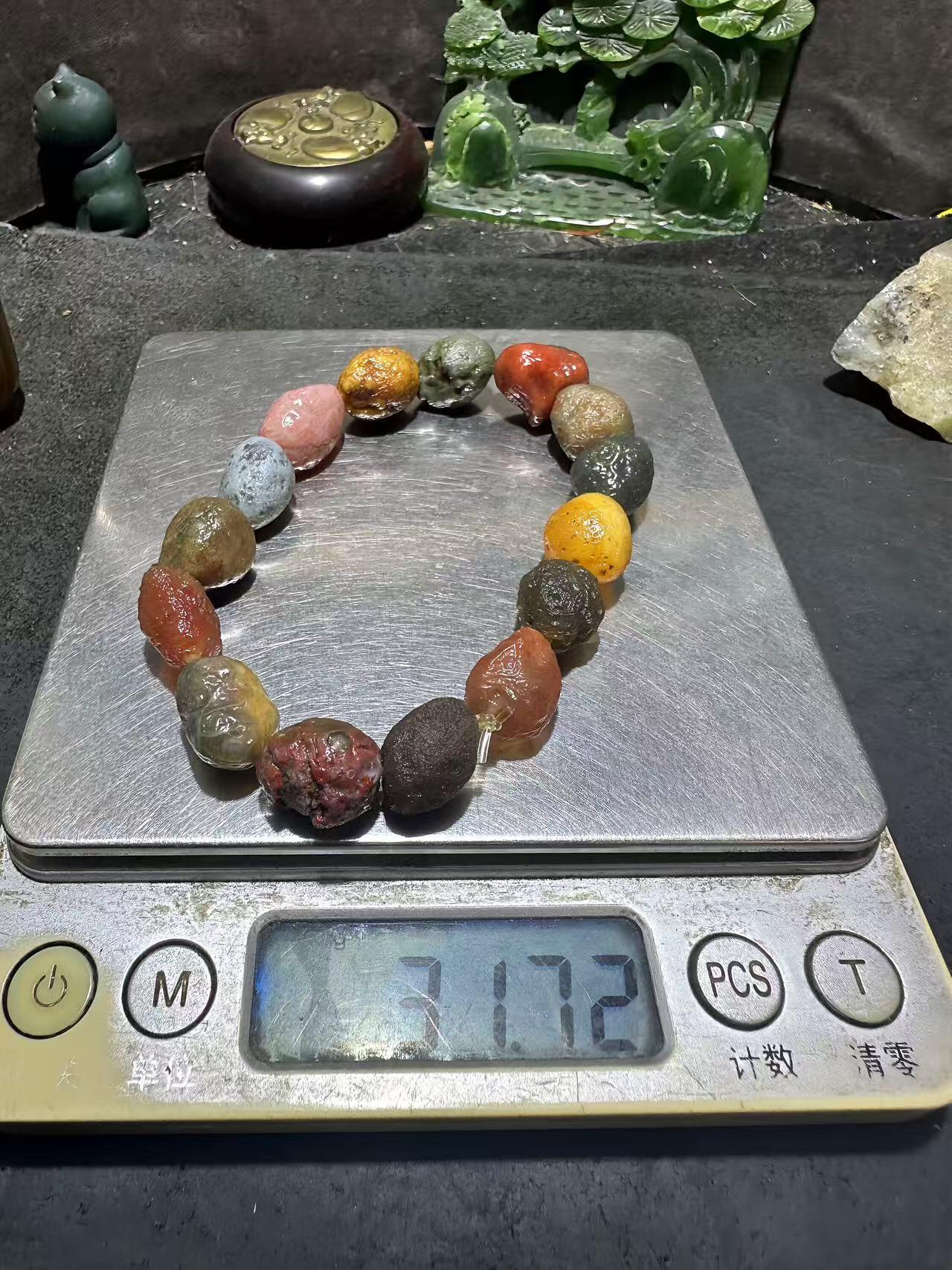 精美阿拉善多宝筋脉石原石手串一条，
