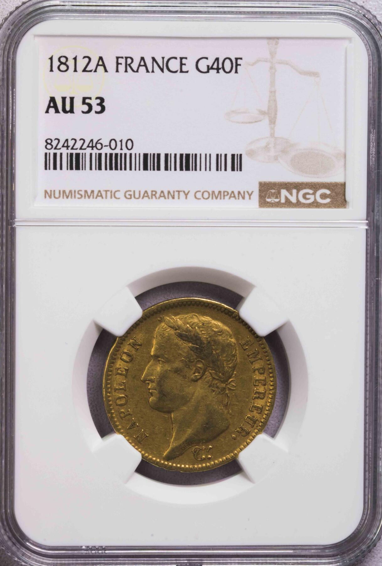 NGC-AU53 1812法国拿破仑一世40法郎金币