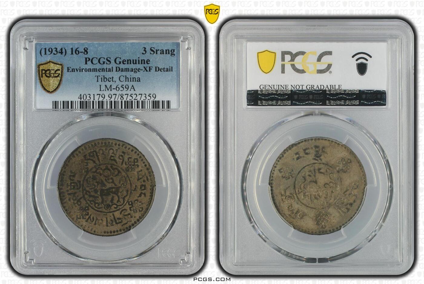 西藏初版桑松，原味大老黑PCGS97，全深打好品