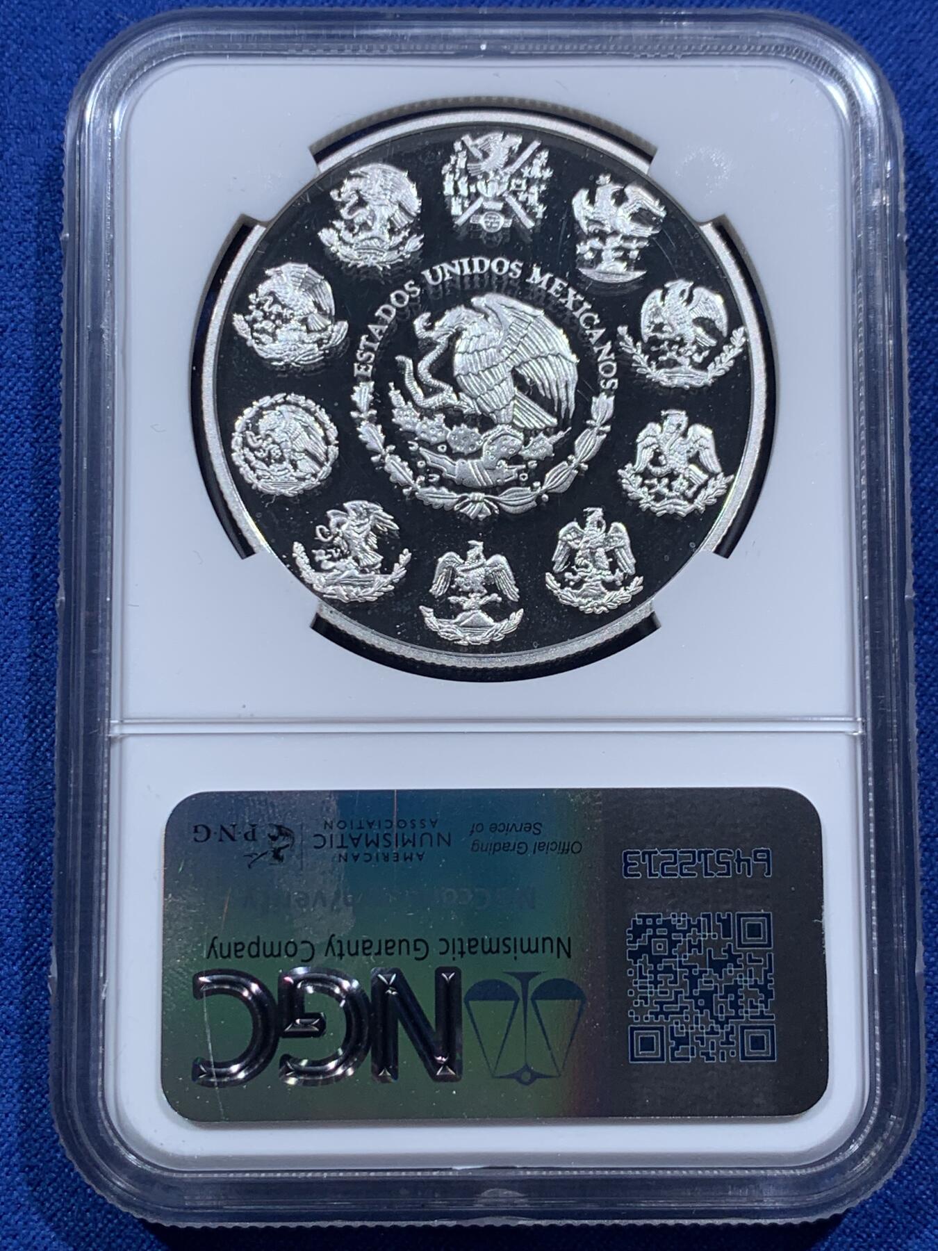 《竞宝斋》第396场 周日，周一，2场连拍 （全场包邮） NGC PF69UC 墨西哥2013年发行的自由女神（飞天）精制纪念银币（999纯银，40MM币径，盒证齐全，发行量1万枚，市场裸币1000+）