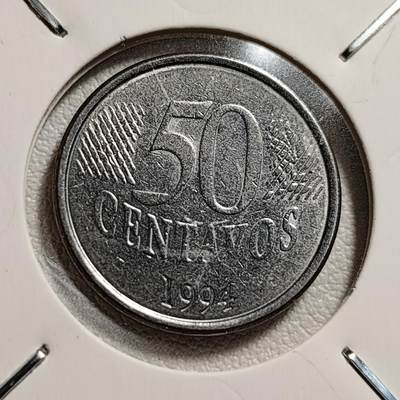 泉币菌-第44场-各国钱币 - 南美洲 巴西1994年50分 centavos 4g 23mm 巴西女神