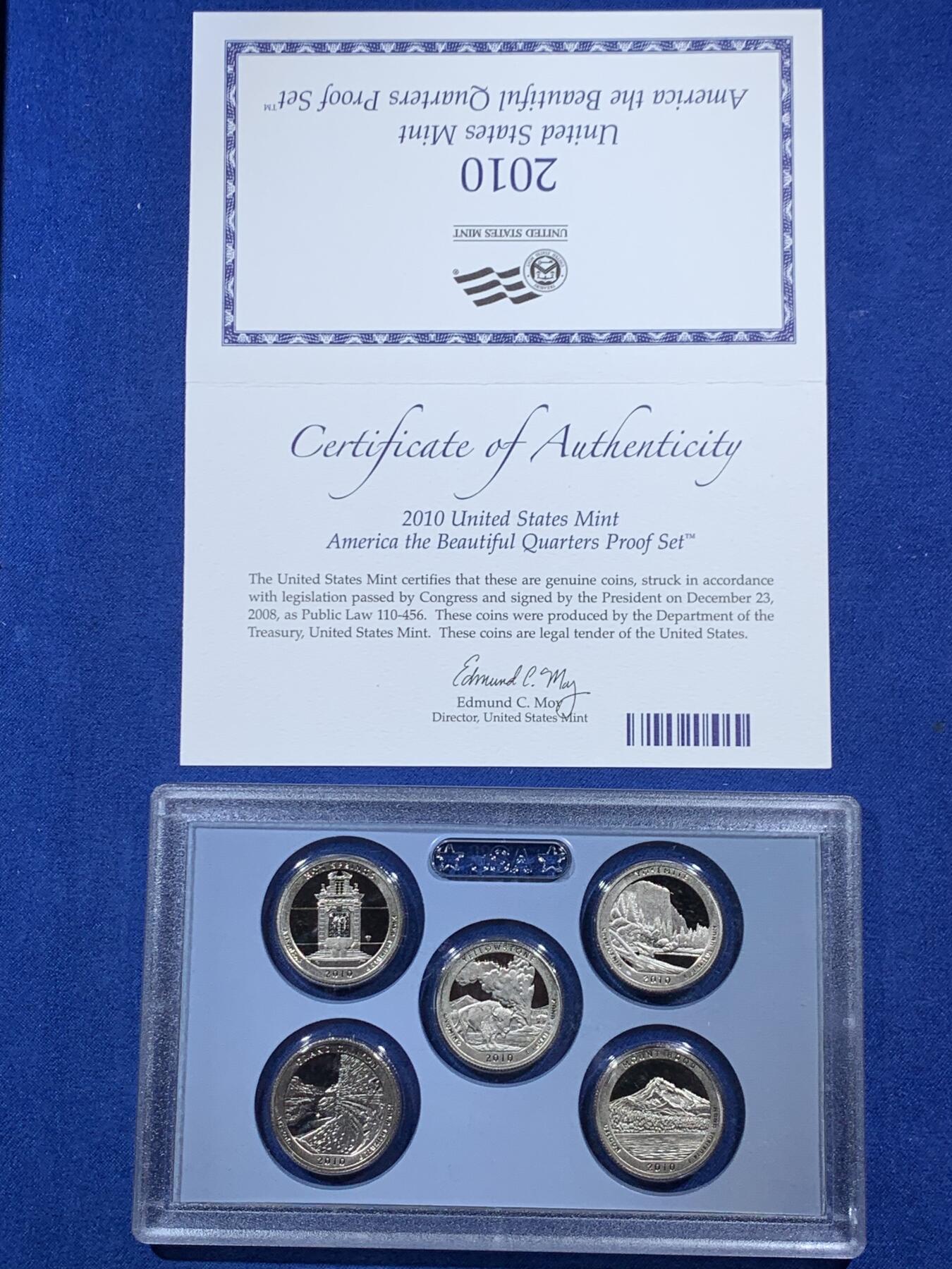 《竞宝斋》第396场 周日，周一，2场连拍 （全场包邮） 美国2010年精制套币，品相好。