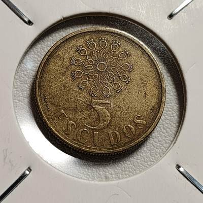 泉币菌-第44场-各国钱币 - 葡萄牙1988年5埃斯库多 七座金色城堡 镍黄铜币 21mm