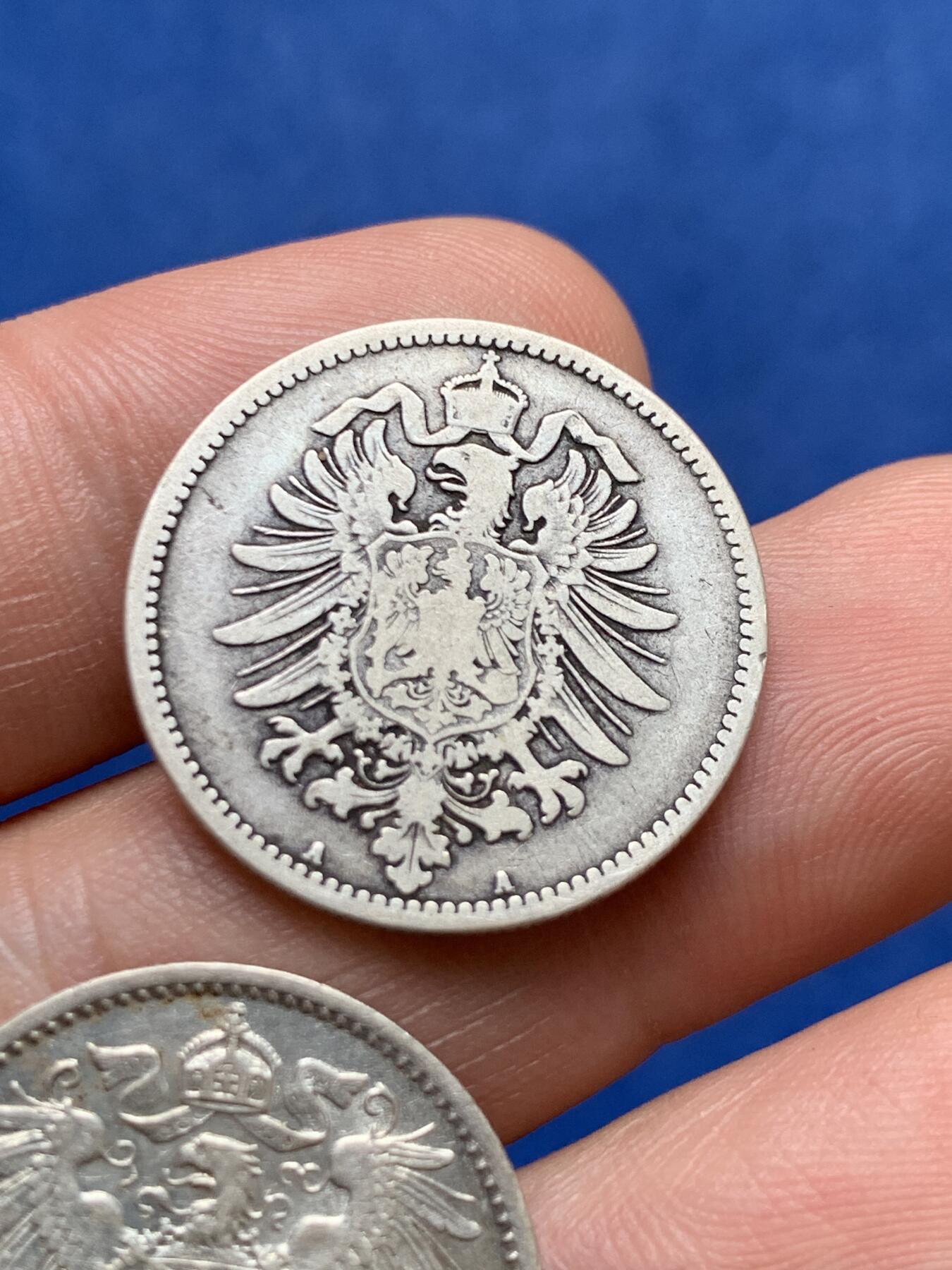 《竞宝斋》第396场 周日，周一，2场连拍 （全场包邮） 两枚一组 德国1马克银币