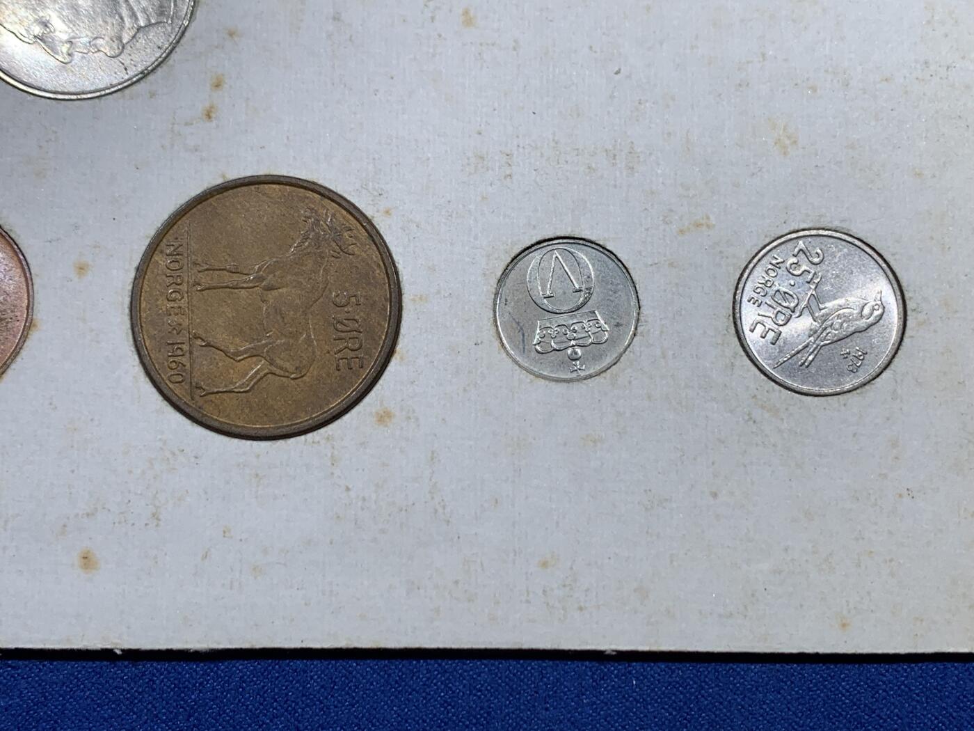 《竞宝斋》第396场 周日，周一，2场连拍 （全场包邮） 挪威7枚装纪念币1套