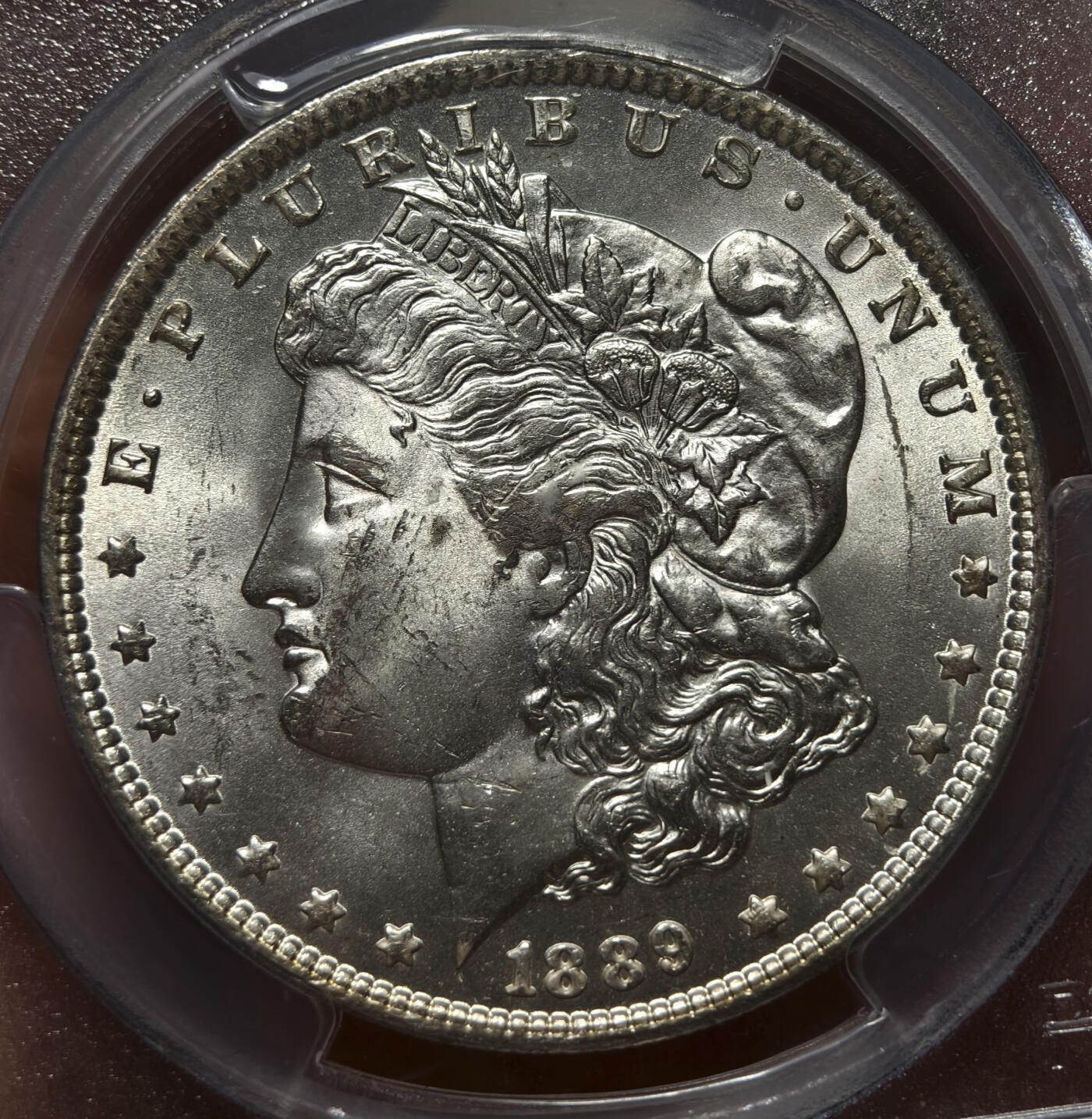 紫瑗钱币——第567期 美国 1889年 摩根 大头妹 1美元 银币 PCGS MS64 老盒