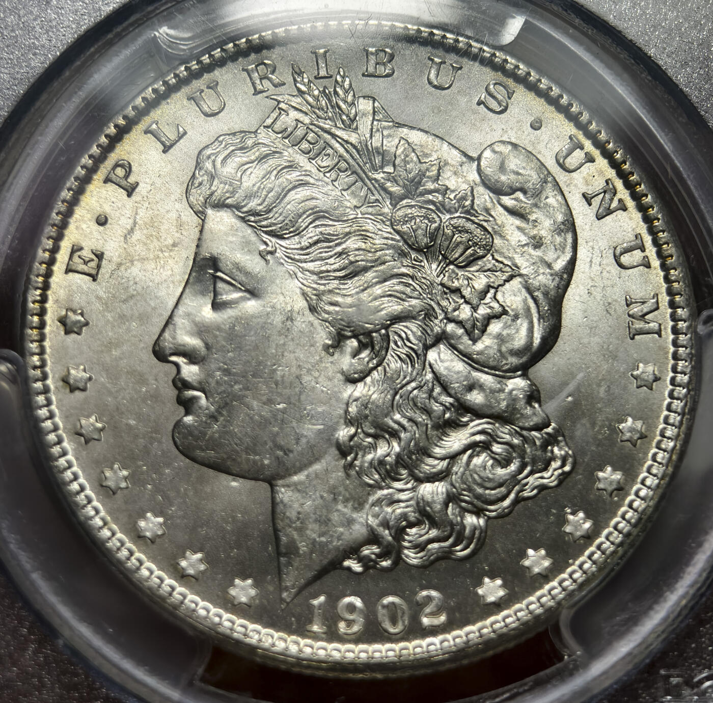 紫瑗钱币——第567期 美国 1902年 O版 摩根 大头妹 1美元 银币 PCGS MS64 老盒