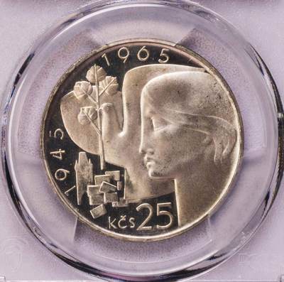 PCGS-PR67DCAM 1965捷克斯洛伐克25克朗精制银币 稀少PF - PCGS-PR67DCAM 1965捷克斯洛伐克25克朗精制银币 稀少PF