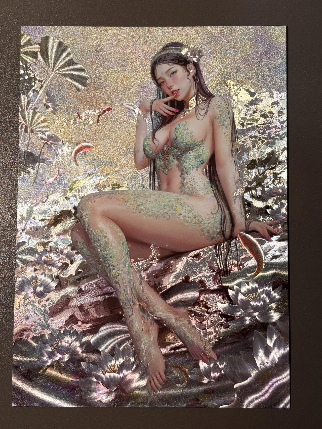 黑胡子 小王子精品卡牌拍卖第十二场   焱卡文化 刷子妖姬传 a4粗闪装饰画 小青编号078/300