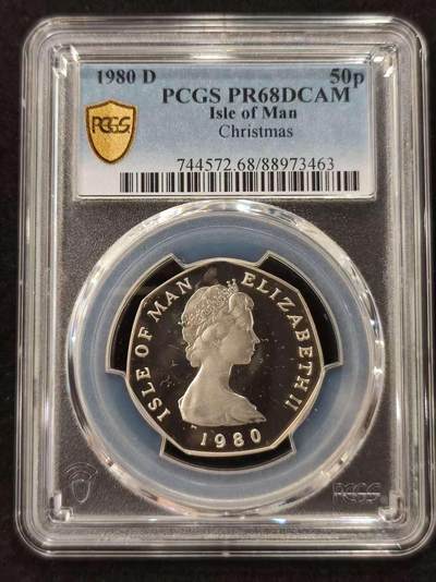 G&W世界散币，银币处理专场（第21场） - PCGS-PR68DCAM  马恩岛1980年50便士银币