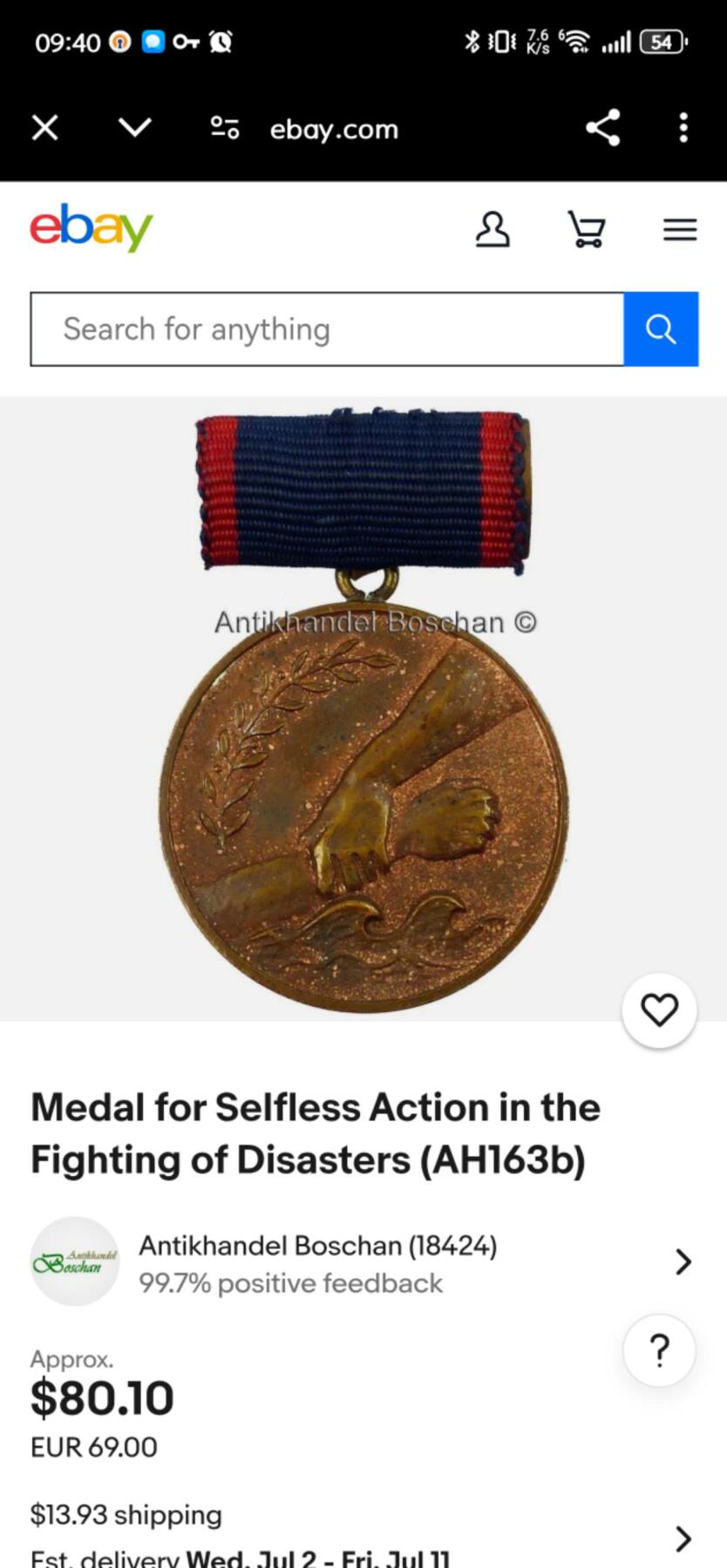 盛世勋华——号角文化勋章邮票专场拍卖第287期 东德抗灾无私行动奖章 原盒 稀少 市场价70欧左右参见图3