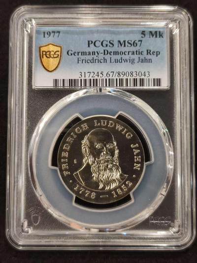 G&W世界散币，银币处理专场（第21场） - PCGS-MS67  东德1977年5马克