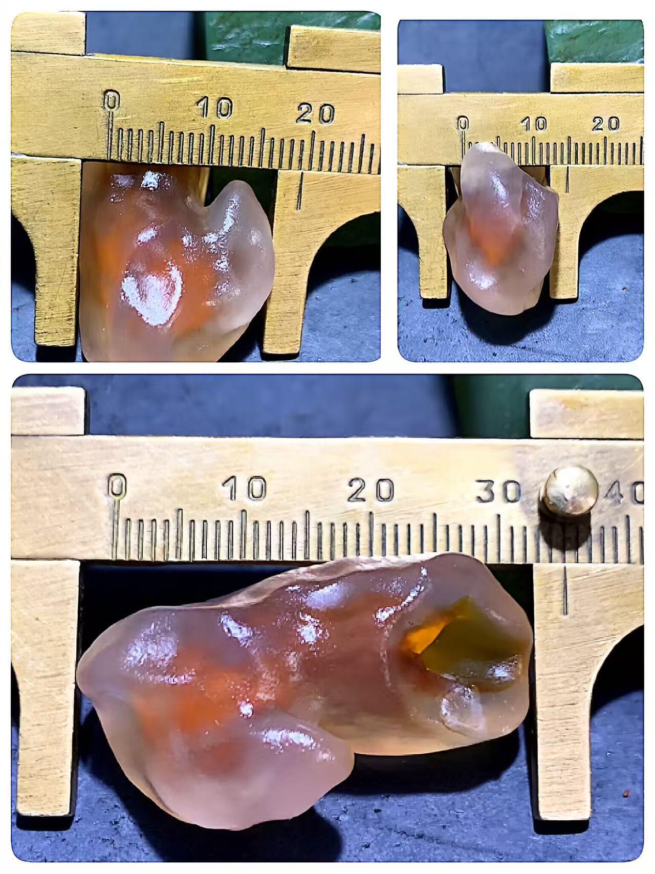 精美天然阿拉善糖心孔洞象形原石一颗，