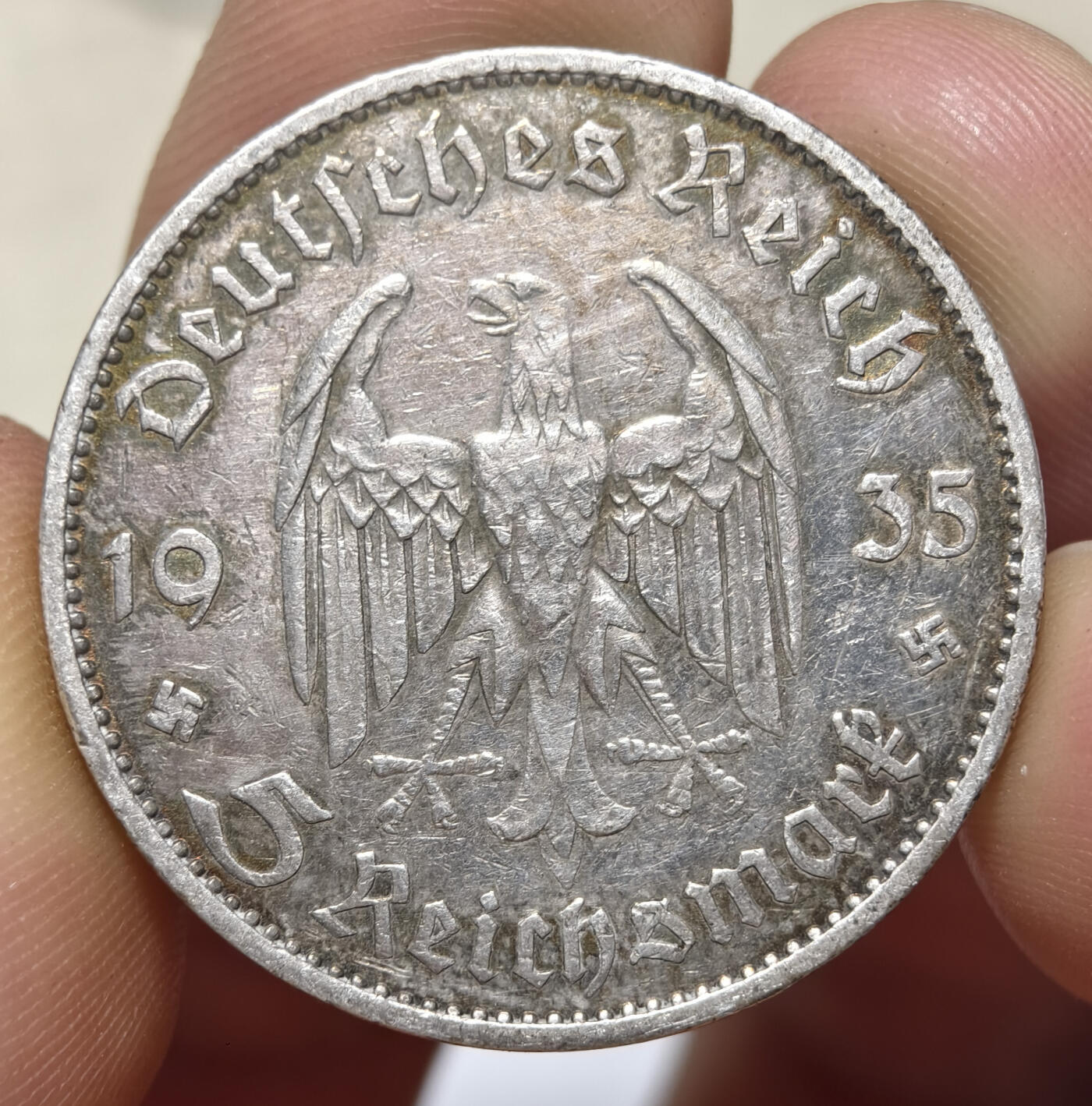 紫瑗钱币——第567期 德国 1935年 A版 波茨坦教堂 5马克 13.9克 0.9银