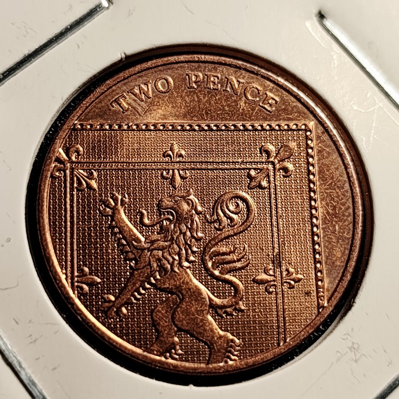 泉币菌-第45场-周末精品福利场 英国2便士硬币 威尔士皇冠 狮子雄狮 