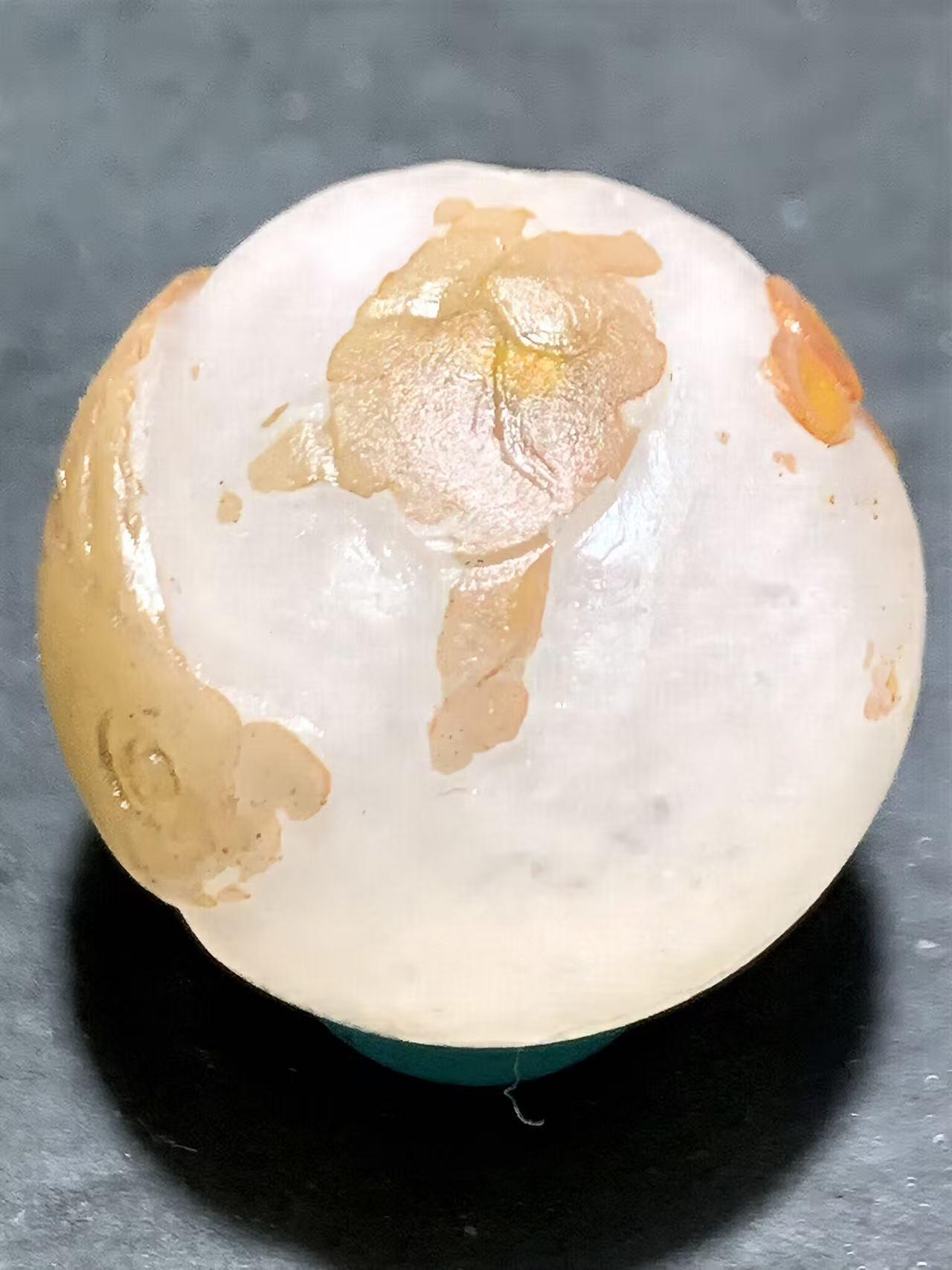 绝美冰飘战国红玛瑙，俏色巧雕龙鱼圆珠，亚光质感 招财转运