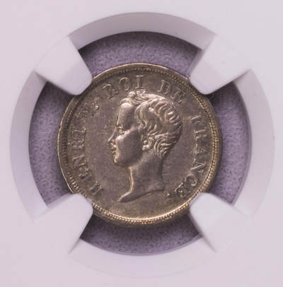 NGC-AU58 1833法国亨利五世半法郎银样币 觊觎系列 - NGC-AU58 1833法国亨利五世半法郎银样币 觊觎系列