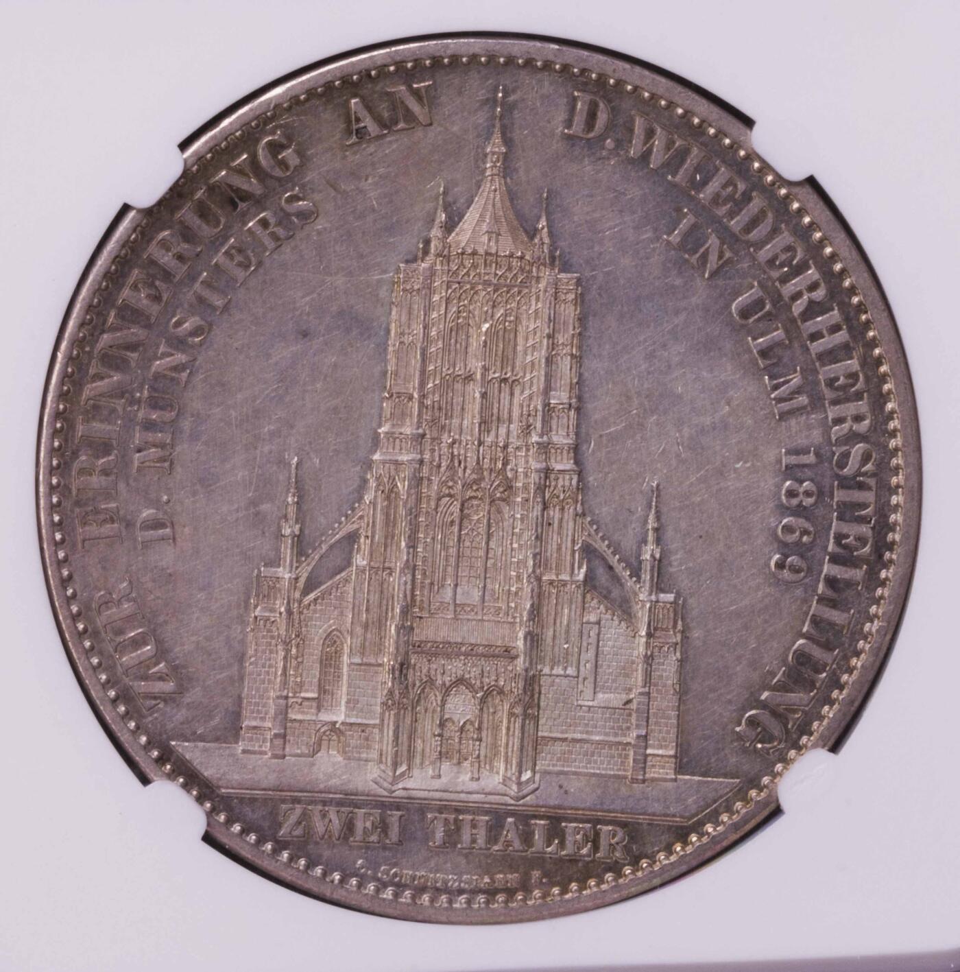 NGC-UNCD 1869符腾堡乌尔姆教堂2泰勒大银币