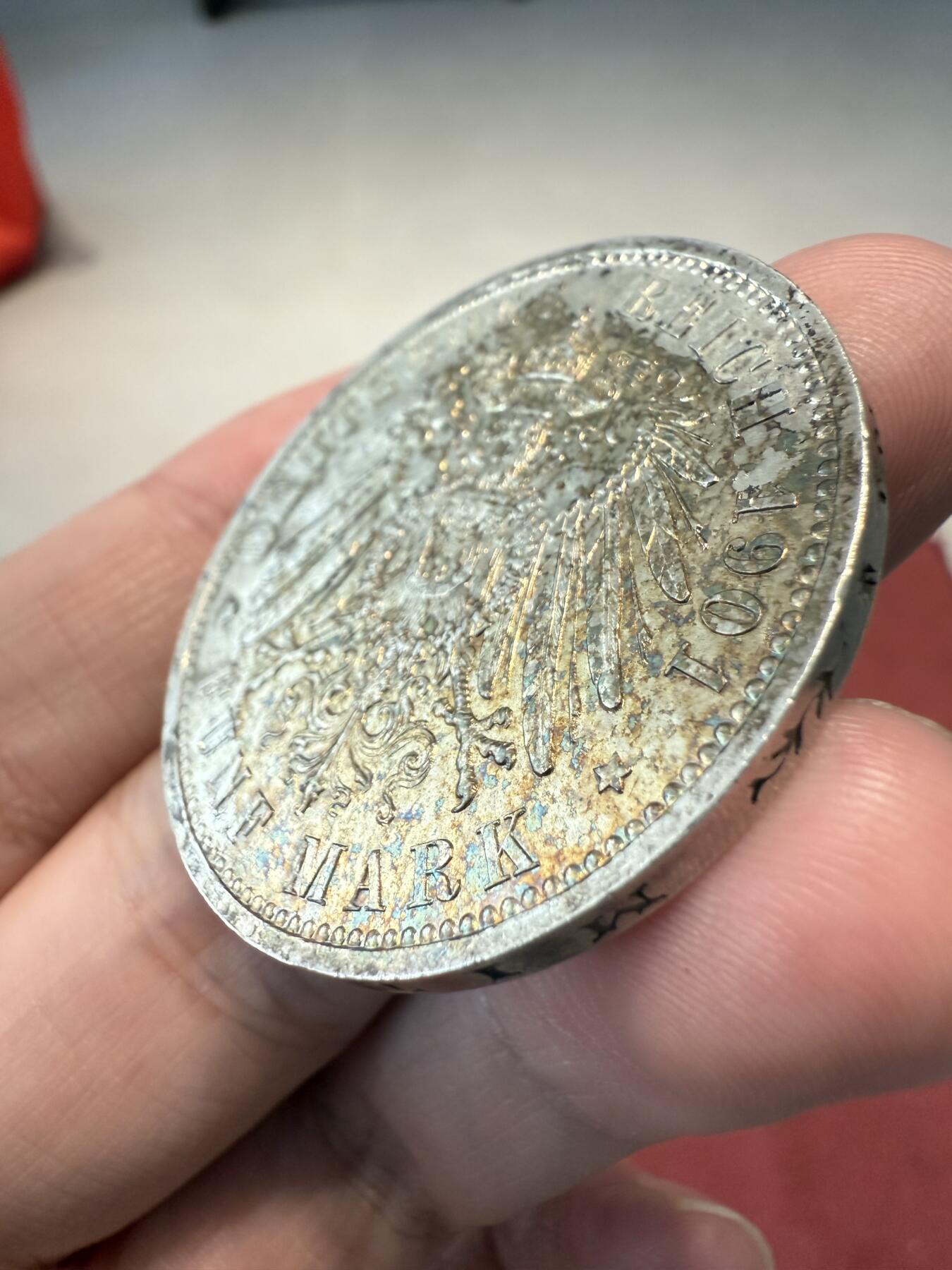 南宋泉阁俄币 外币 国币 专场第十三期【送拍无额外佣金】 德国 1901年 普鲁士建国200周年5马克大银币 好品 老包浆原味