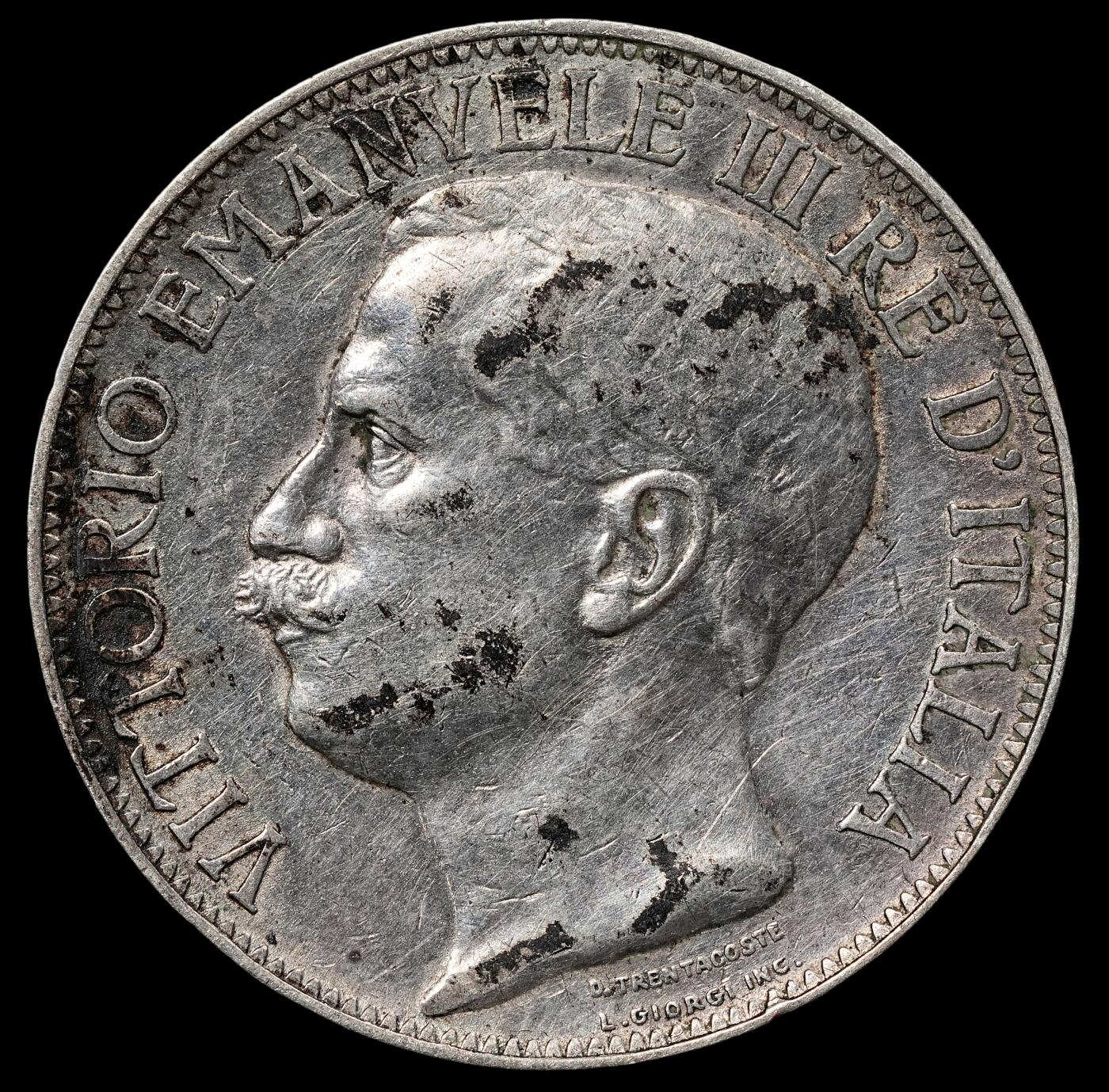 修遠堂世界钱币第七十六期 1911年意大利王国建国50周年托奶2里拉银币