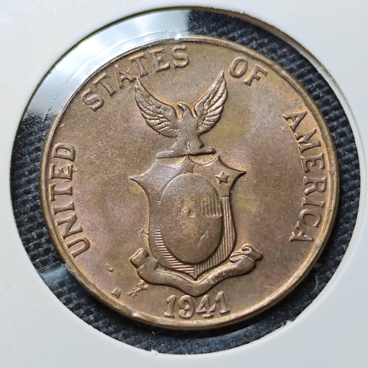 KK钱币收藏小铺 第305期 2月预留时间 周末发货 1941美属菲律宾1分好品