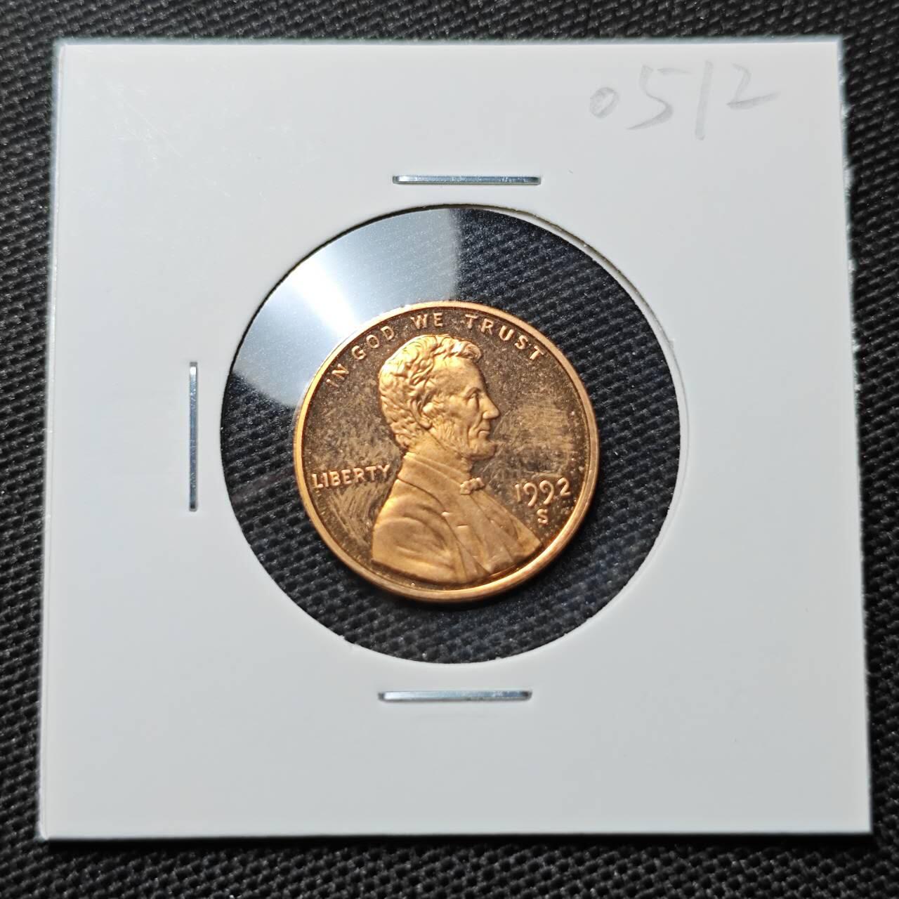 KK钱币收藏小铺 第305期 2月预留时间 周末发货  1992美国1分铜币 精制币