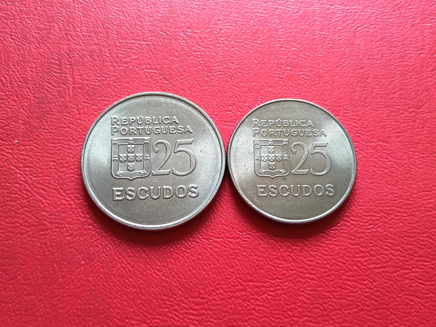 【云涧收藏】第四十场 葡萄牙大、小版25埃斯库多一对2枚，BU