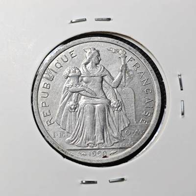 KK钱币收藏小铺 第305期 2月预留时间 周末发货 - 1990法属新喀里多里亚2法郎 