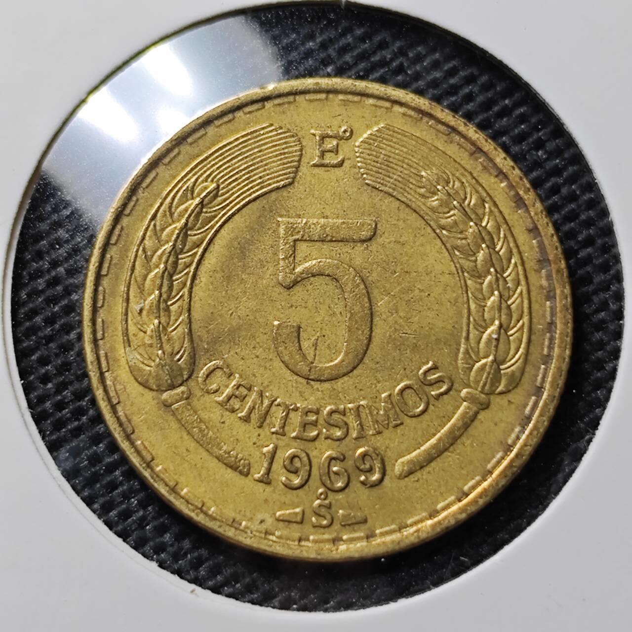 KK钱币收藏小铺 第305期 2月预留时间 周末发货 1969智利5分