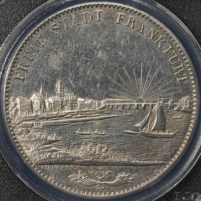修遠堂世界钱币第七十六期 - PCGS AU58 1840年法兰克福景观2泰勒大银币 大热门品种 类镜面底板