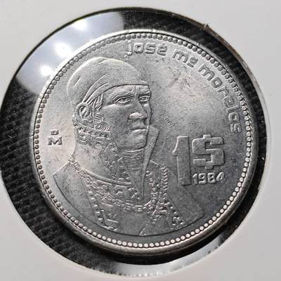 KK钱币收藏小铺 第304期 2月预留时间 周末发货 - 1984墨西哥1比索 