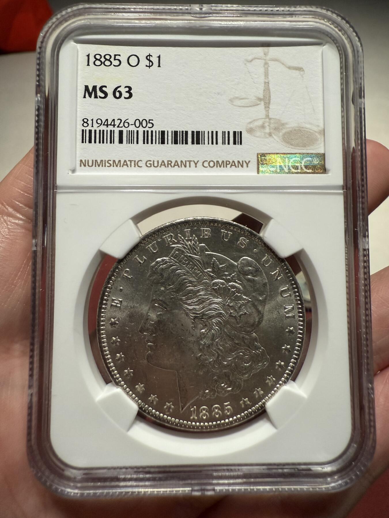 南宋泉阁俄币 外币 国币 专场第十三期【送拍无额外佣金】 ngc ms63 美国 1885年摩根一美元银币 转光好品 值得入藏