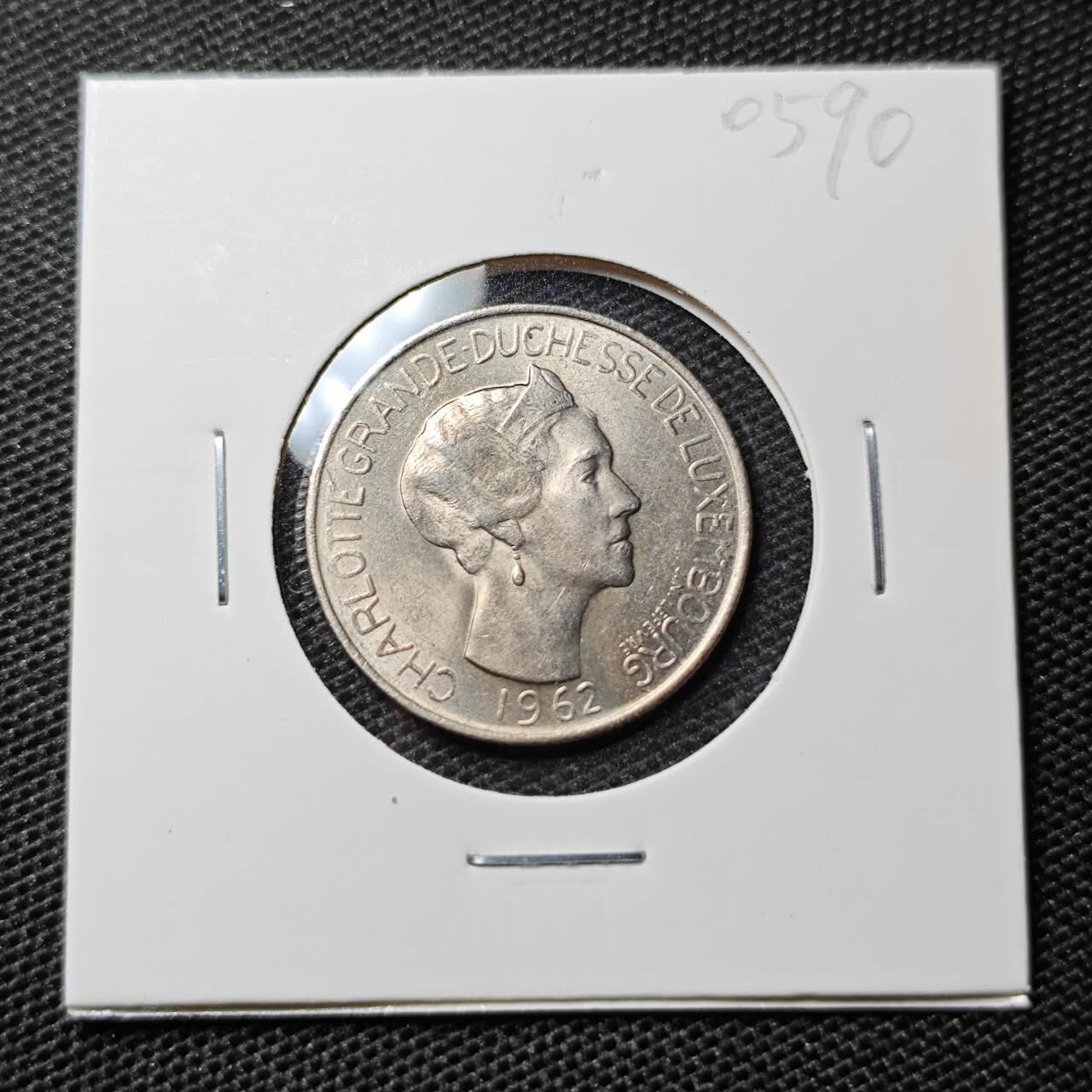 KK钱币收藏小铺 第305期 2月预留时间 周末发货 1962卢森堡5法郎 