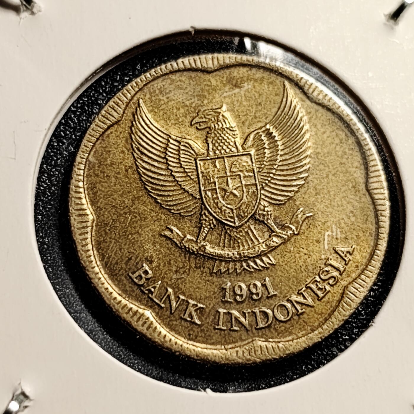 泉币菌-第45场-周末精品福利场 印度尼西亚1991年500卢比铜币/24MM 