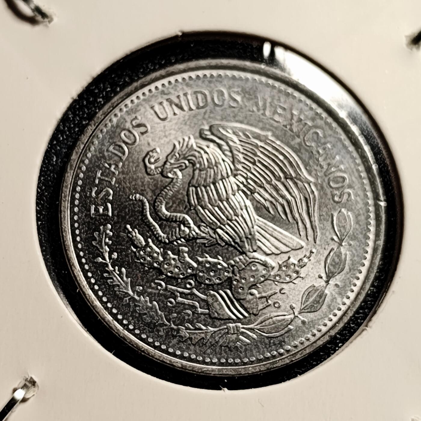 泉币菌-第45场-周末精品福利场 原光极美品 墨西哥1986年1比索 不锈钢币 墨西哥独立战争领袖 何塞·莫雷洛斯