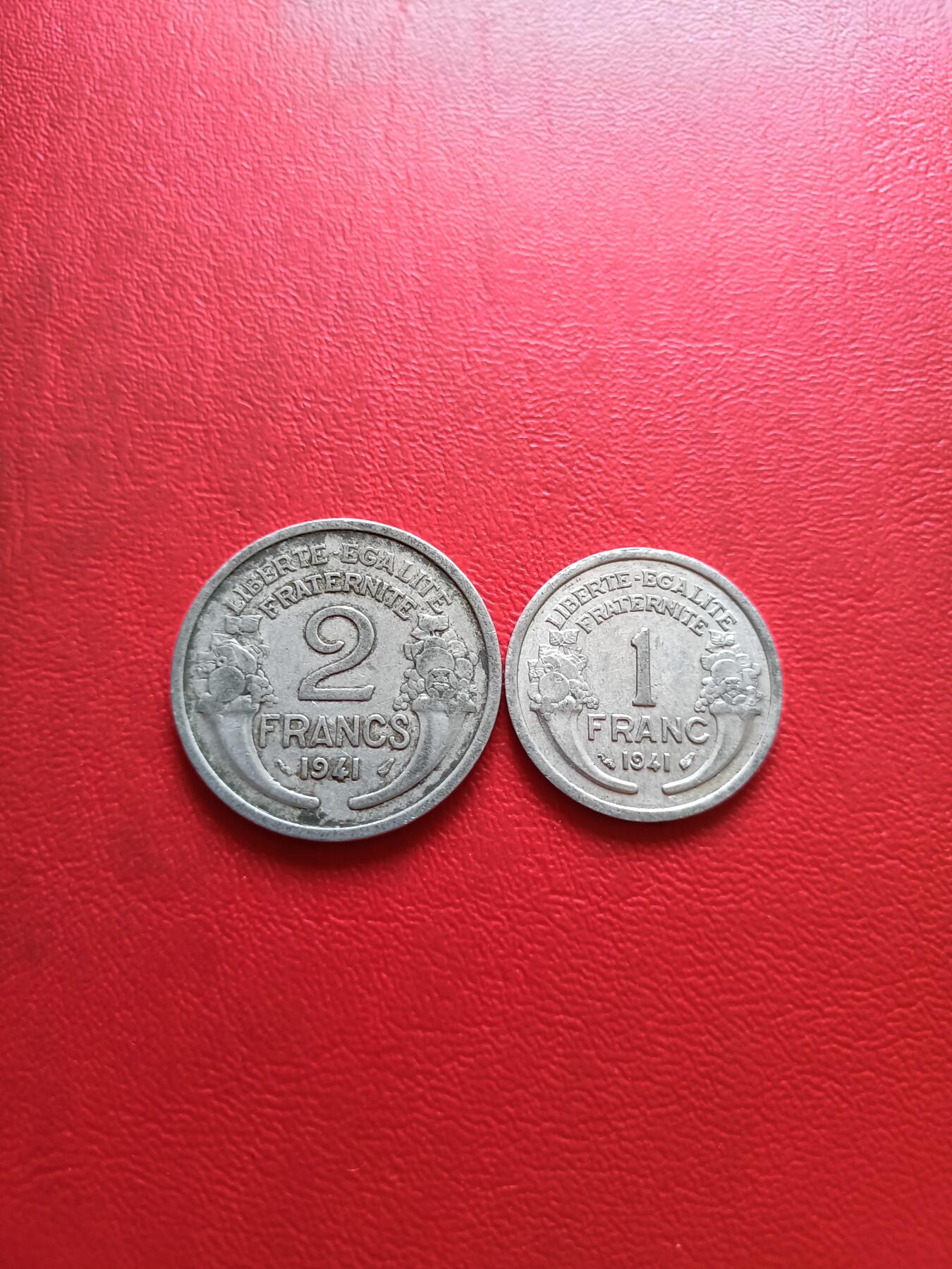 【云涧收藏】第四十场 法国1941年1、2法朗2枚